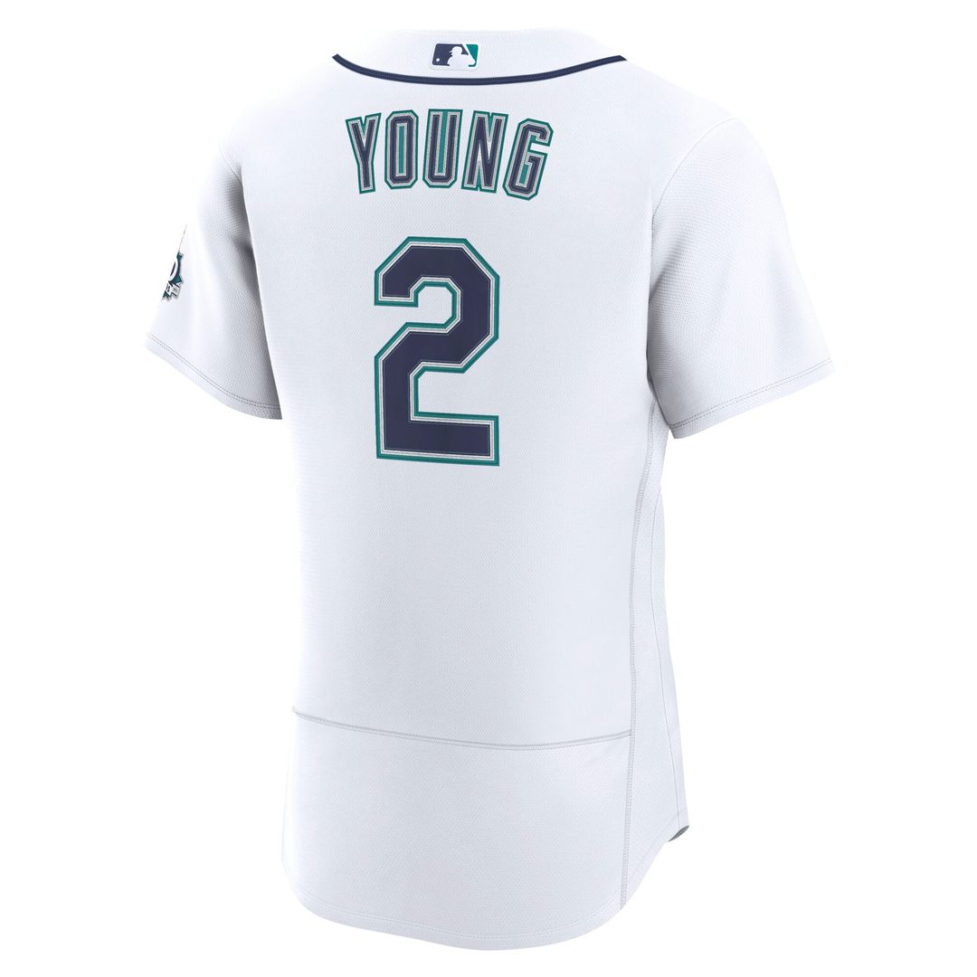 Seattle Mariners Nike Cole Young Home 50th Season Authentic Baseball Jersey - White