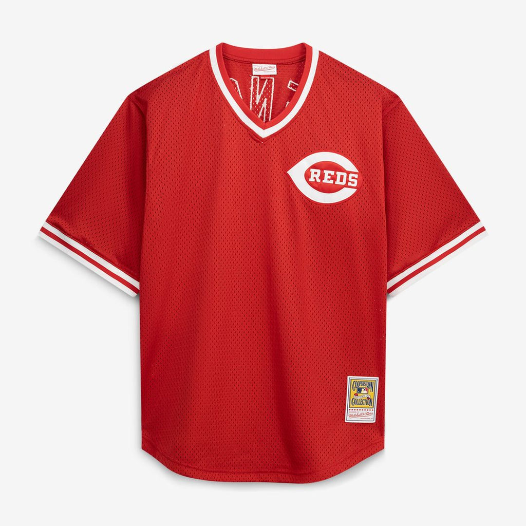 Cincinnati Reds Mitchell & Ness Johnny Bench Cooperstown Collection Big & Tall Mesh Batting Practice Baseball Jersey - Red