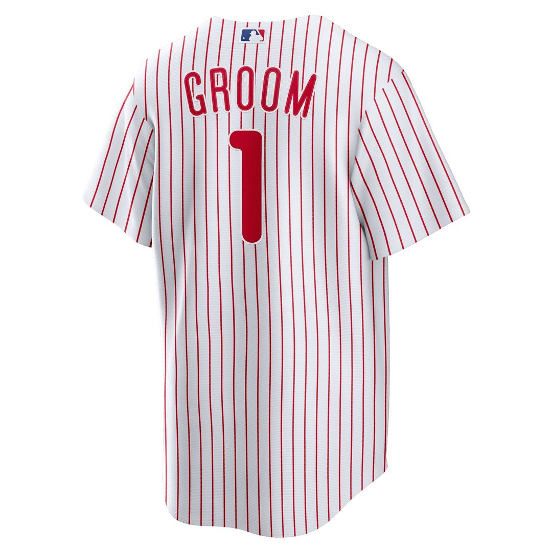 Philadelphia Phillies Nike #1 Groom Home Replica Baseball Jersey - White