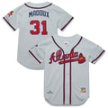 Atlanta Braves Mitchell & Ness Greg Maddux 1995 Throwback Authentic Baseball Jersey - Gray