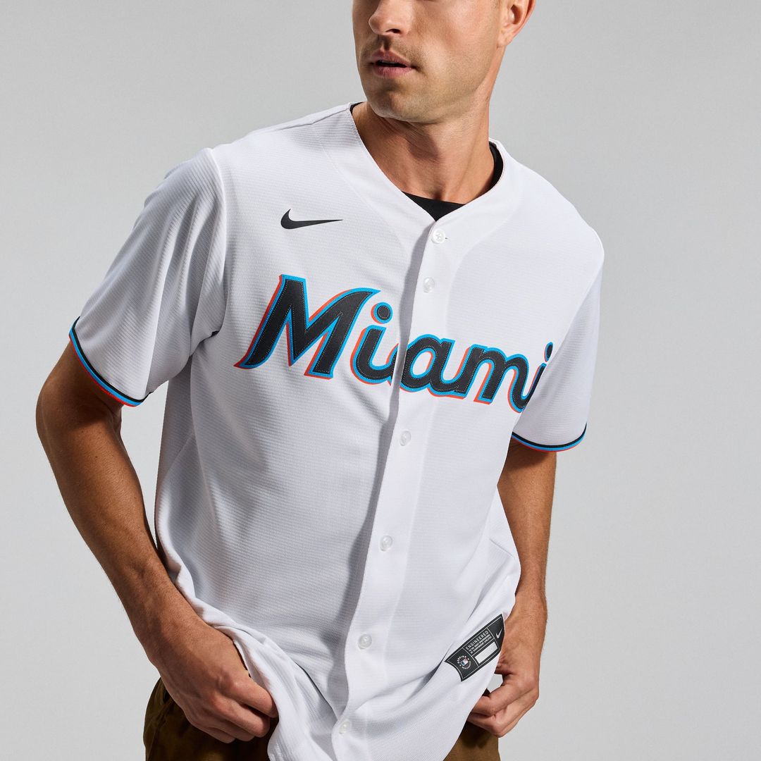 Miami Marlins Nike Home Replica Team Baseball Jersey - White