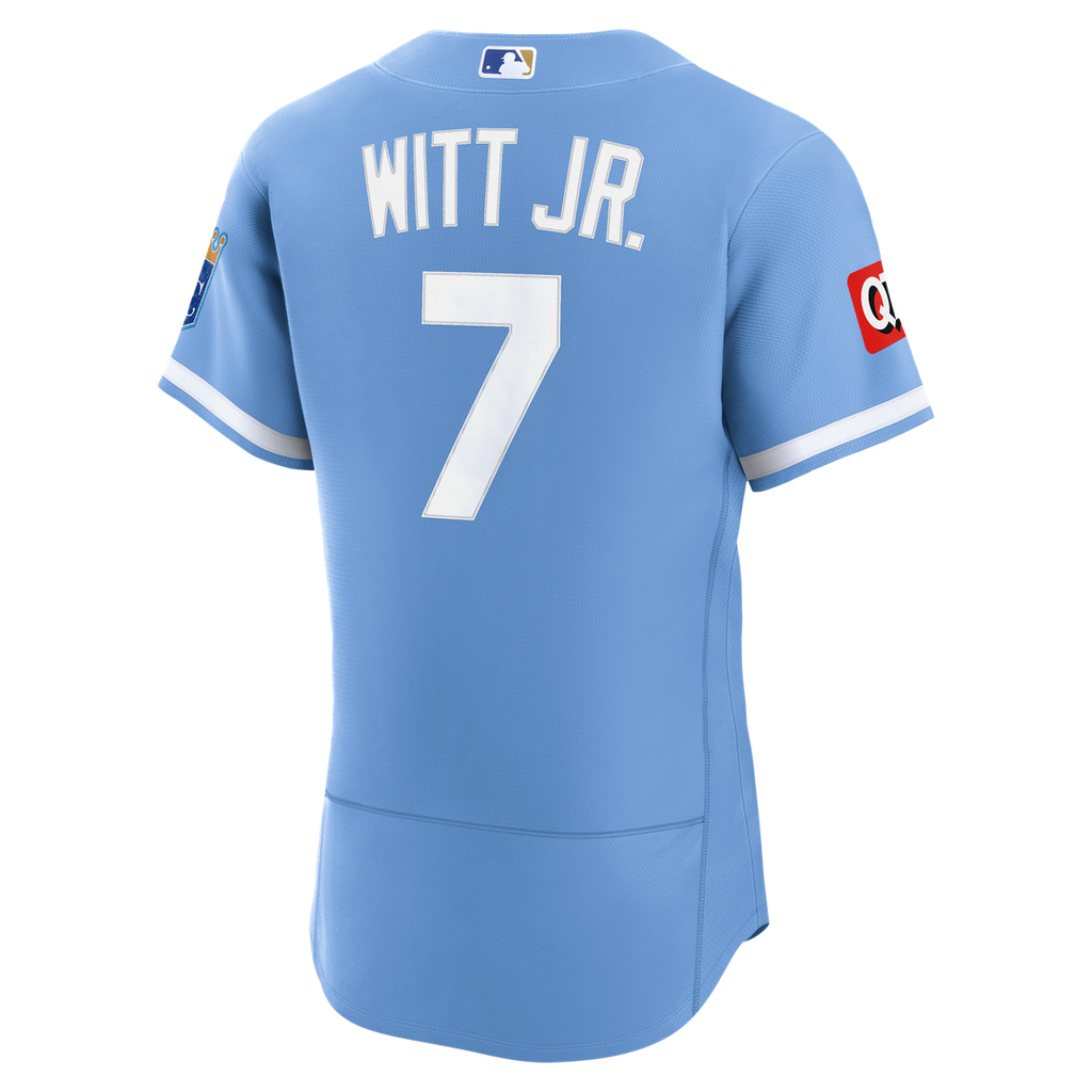Kansas City Royals Nike Bobby Witt Jr. Home Authentic Sponsor Patch Baseball Jersey - White