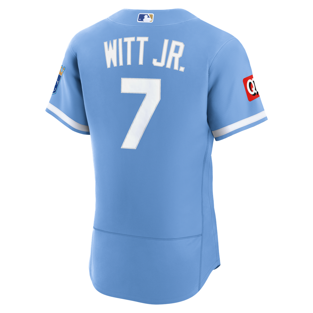 Kansas City Royals Nike Bobby Witt Jr. Home Authentic Sponsor Patch Baseball Jersey - White