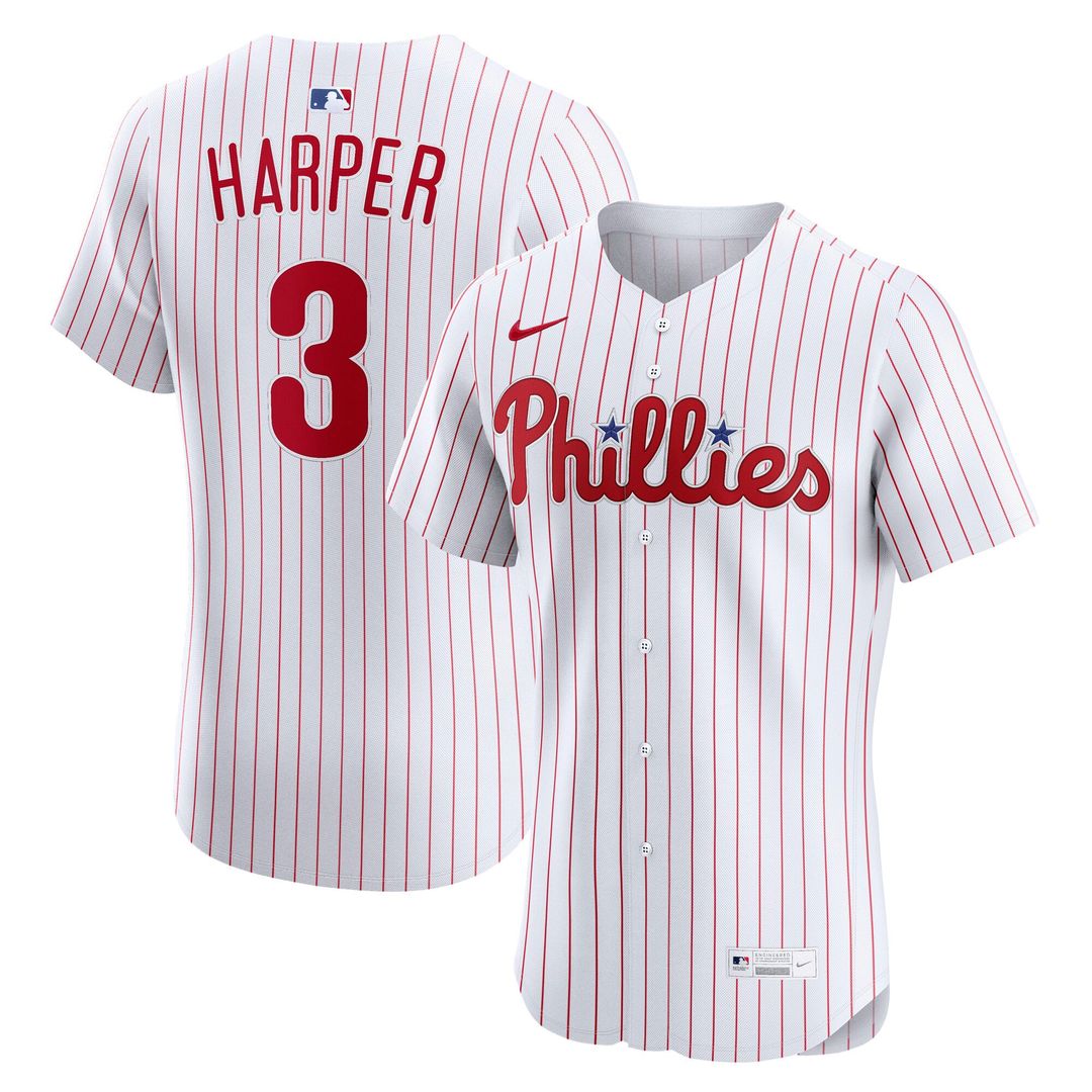 Philadelphia Phillies Nike Bryce Harper Home Elite Baseball Jersey - White