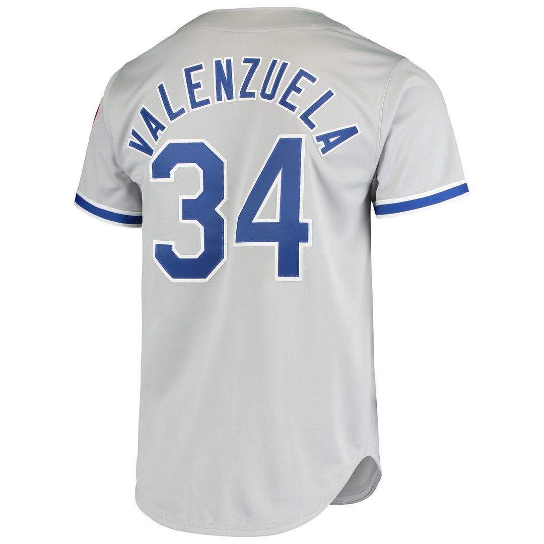 Los Angeles Dodgers Mitchell & Ness Fernando Valenzuela Road 1981 Cooperstown Collection Authentic Baseball Jersey - Gray