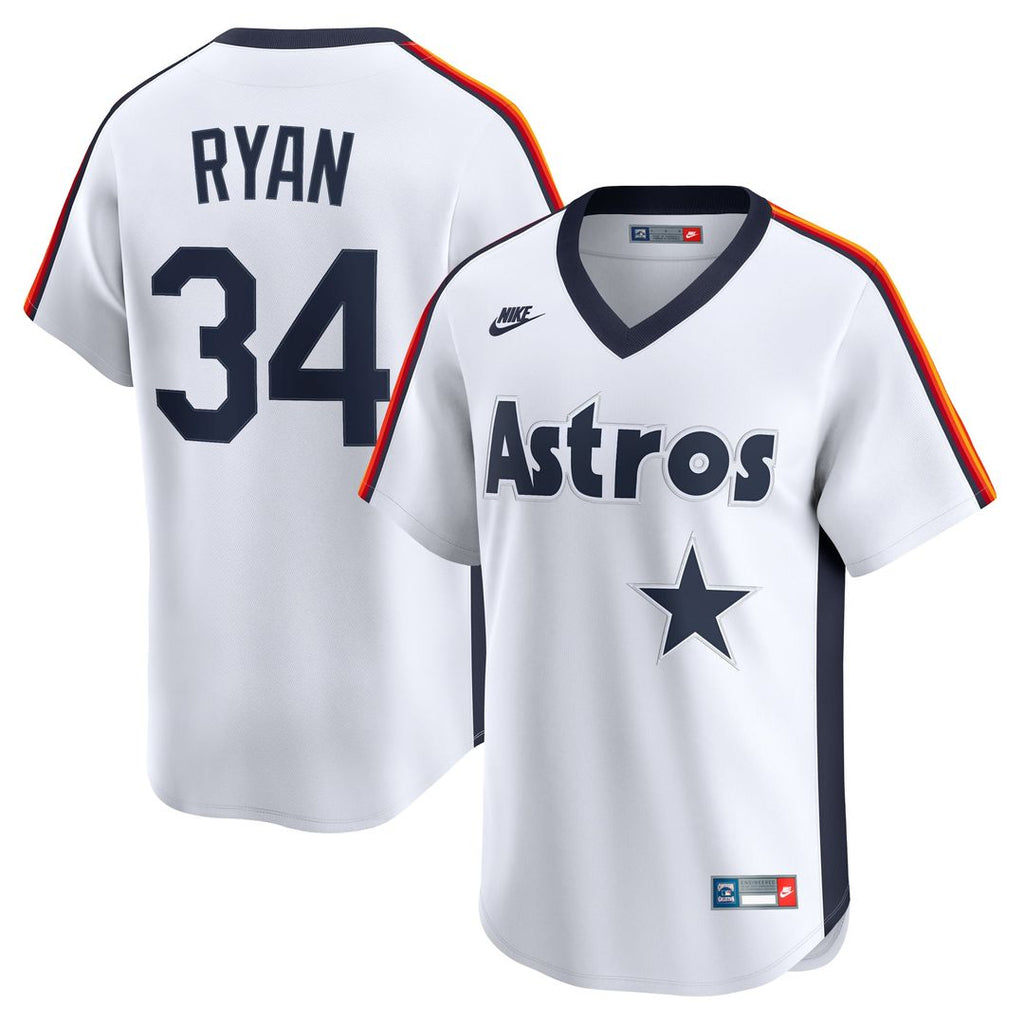 Houston Astros Nike Nolan Ryan Throwback Cooperstown Collection Limited Baseball Jersey - White