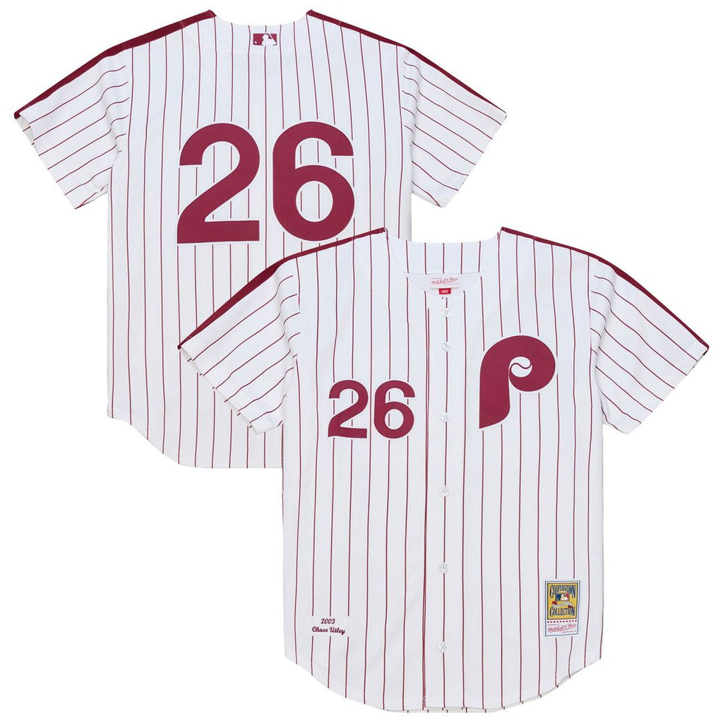 Philadelphia Phillies Mitchell & Ness Chase Utley 2003 Cooperstown Collection Authentic Baseball Jersey - White