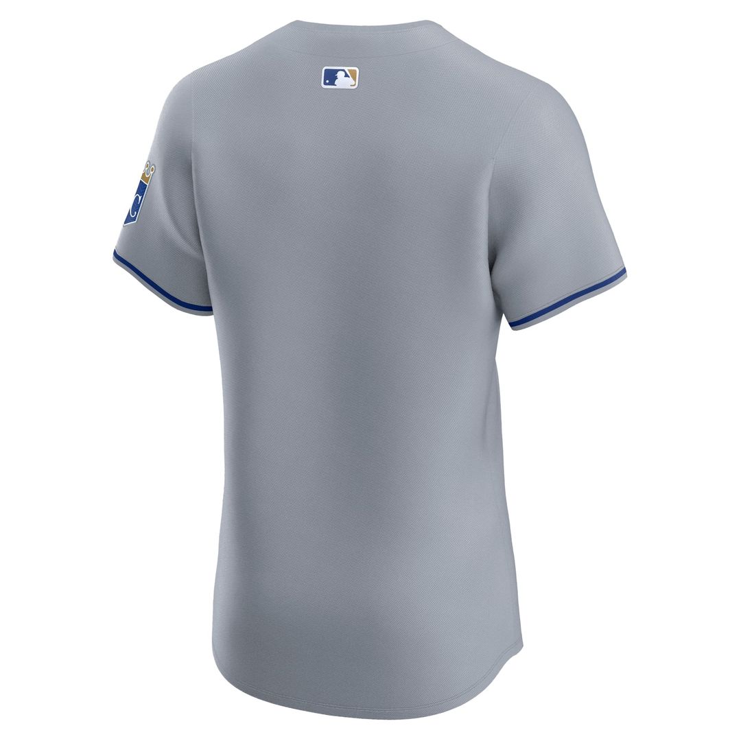 Kansas City Royals Nike Road Vapor Premier Elite Patch Baseball Jersey - Gray