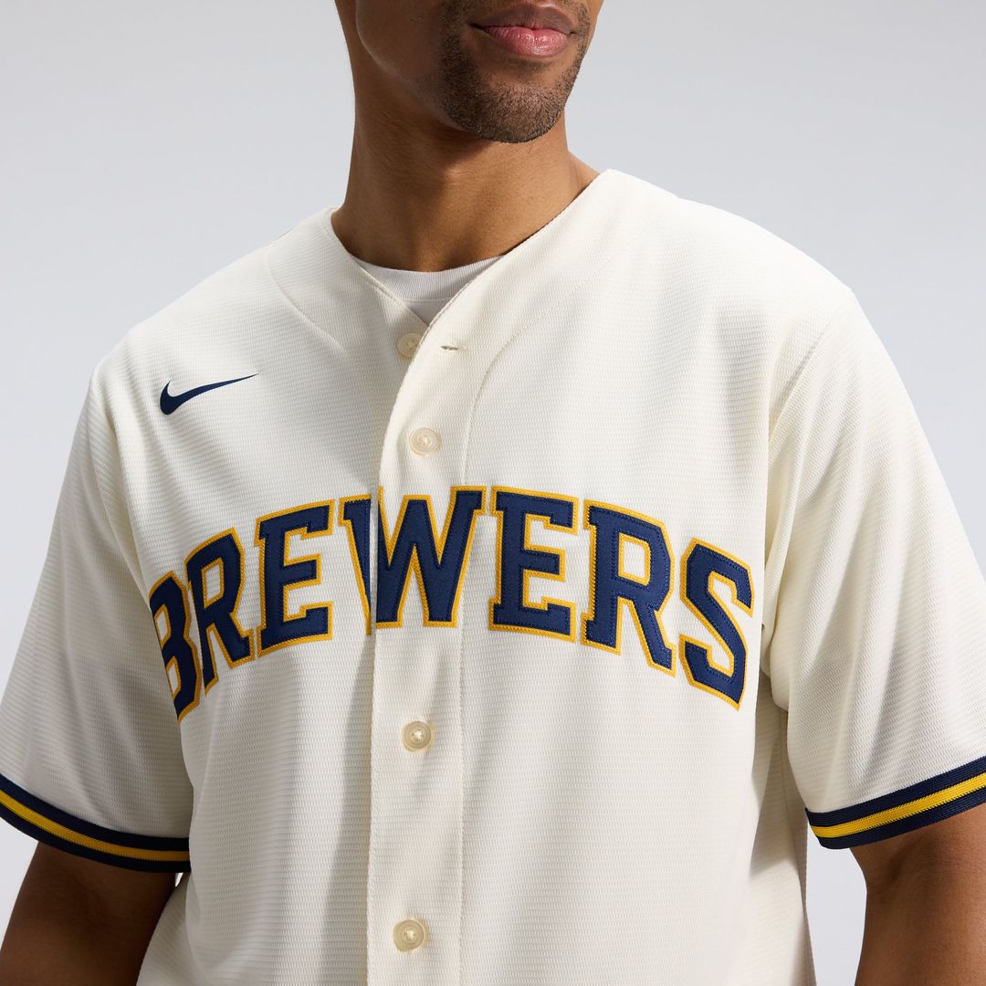 Milwaukee Brewers Nike Home Replica Team Baseball Jersey - Cream