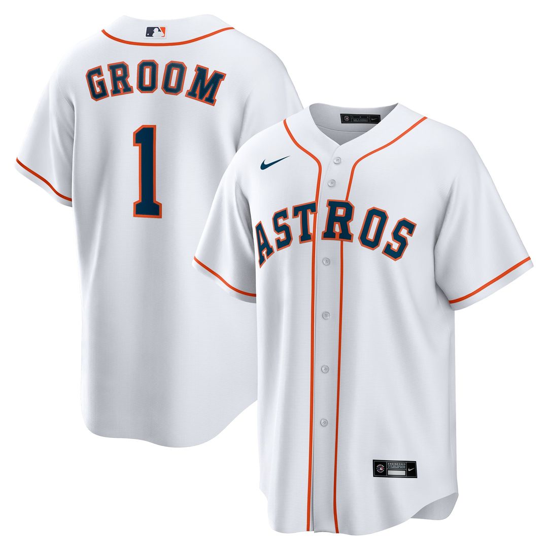 Houston Astros Nike #1 Groom Home Replica Baseball Jersey - White