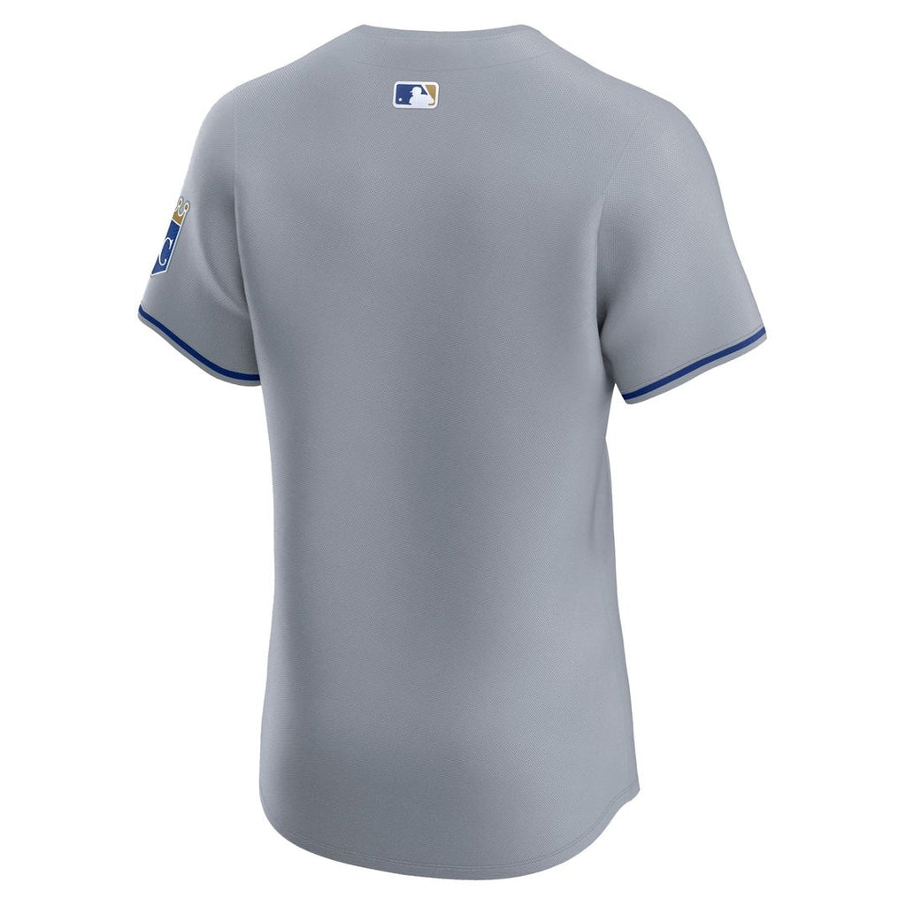 Kansas City Royals Nike Road Vapor Premier Elite Patch Baseball Jersey - Gray