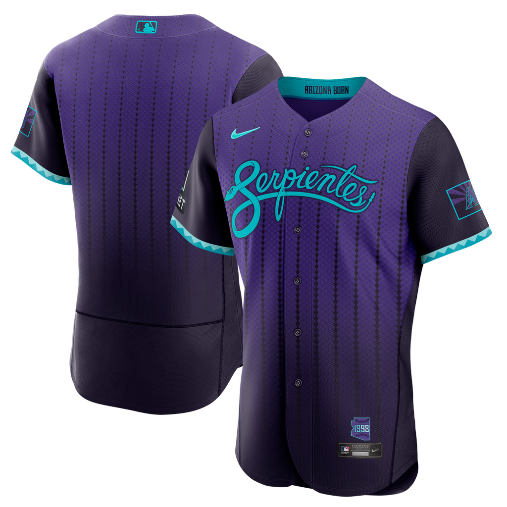 Arizona Diamondbacks Nike City Connect Authentic Sponsor Patch Baseball Jersey - Purple