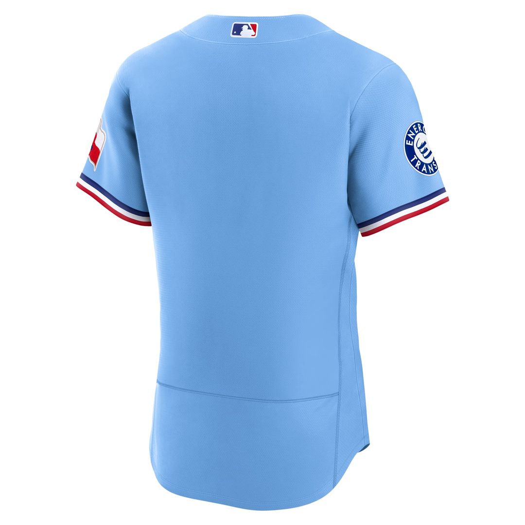 Texas Rangers Nike Alternate Sponsor Patch Authentic Baseball Jersey - Light Blue