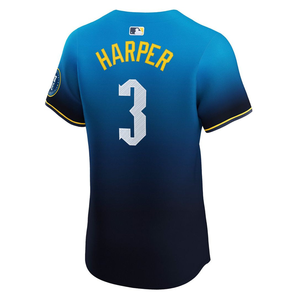 Philadelphia Phillies Nike Bryce Harper City Connect Elite Baseball Jersey - Navy
