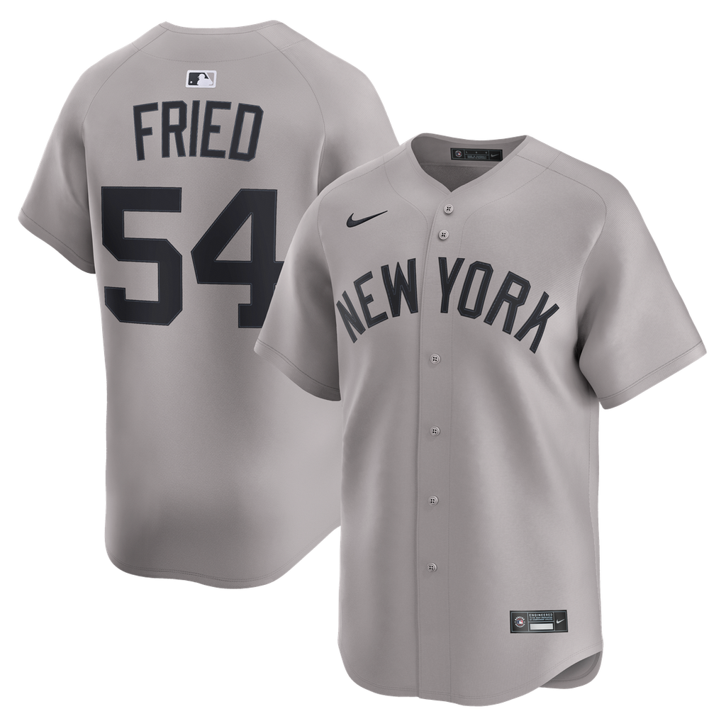 New York Yankees Nike Max Fried Road Limited Baseball Jersey - Gray