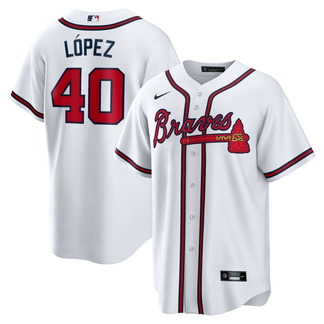 Atlanta Braves Nike Reynaldo Lopez Home Replica Baseball Jersey - White