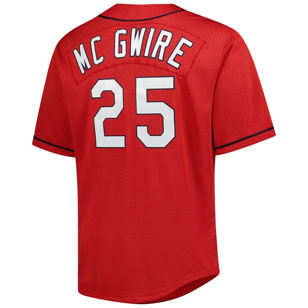 St. Louis Cardinals Mitchell & Ness Mark McGwire Big & Tall Cooperstown Mesh Batting Practice Baseball Jersey - Red