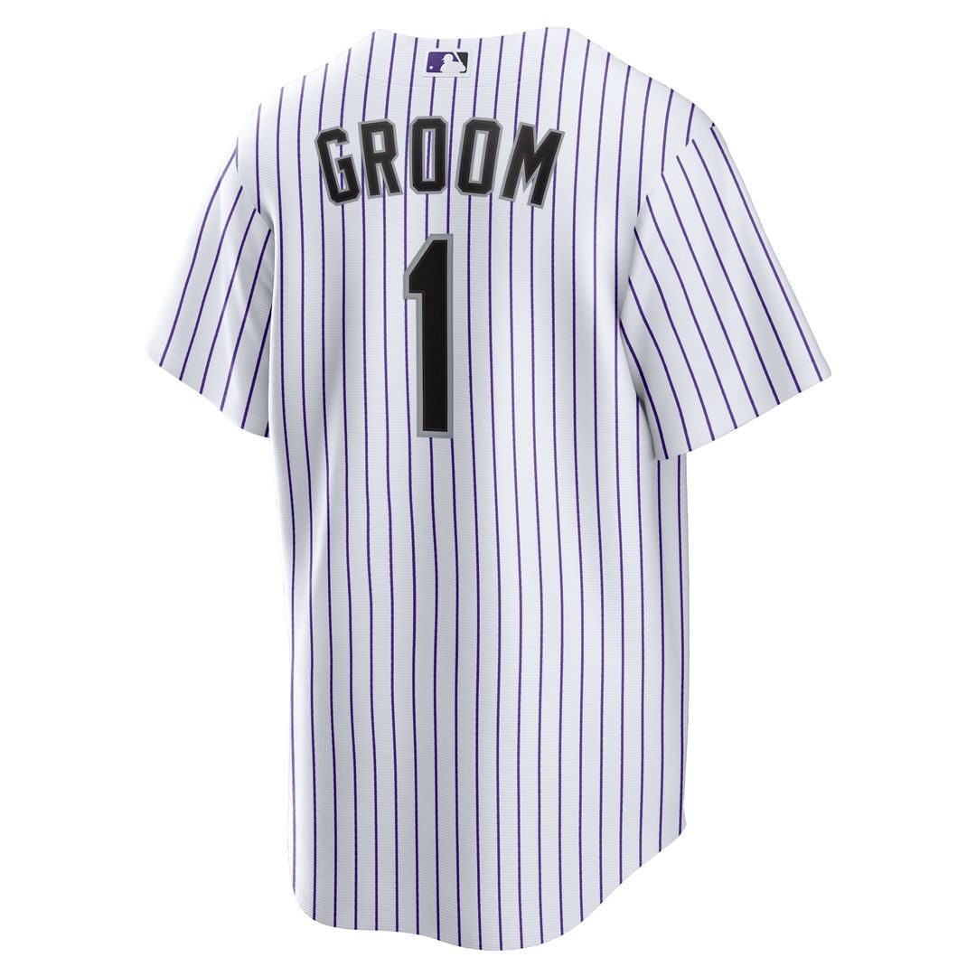 Colorado Rockies Nike #1 Groom Home Replica Baseball Jersey - White