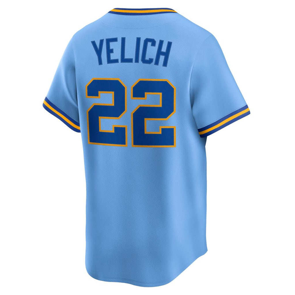 Milwaukee Brewers Nike Christian Yelich Cooperstown Collection Limited Baseball Jersey - Powder Blue