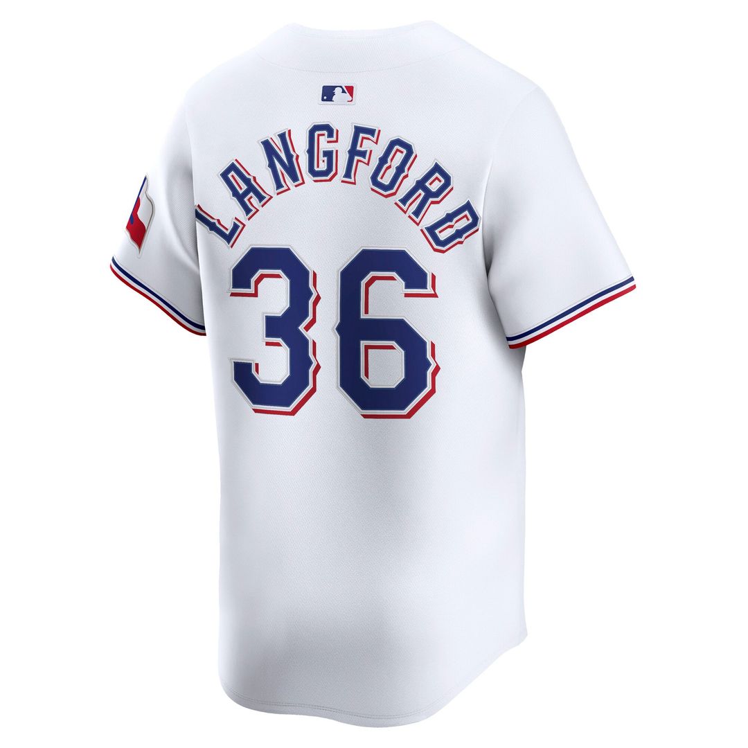 Texas Rangers Nike Wyatt Langford Home Limited Baseball Jersey - White