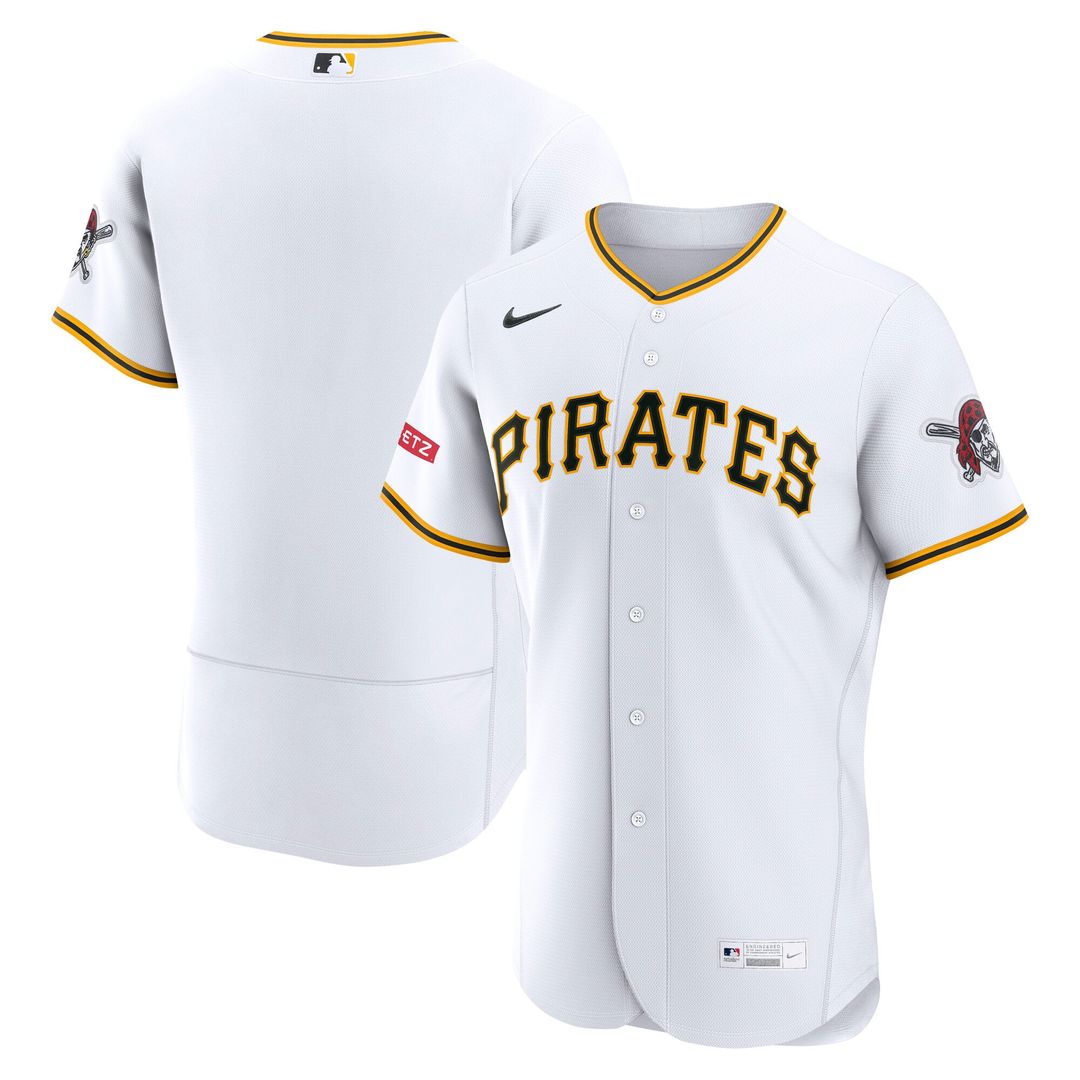 Pittsburgh Pirates Nike Home Sponsor Patch Authentic Baseball Jersey - White