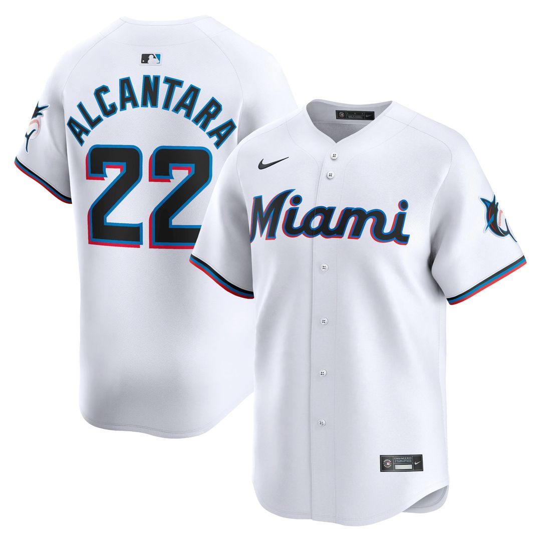Miami Marlins Nike Sandy Alcantara Home Limited Baseball Jersey - White