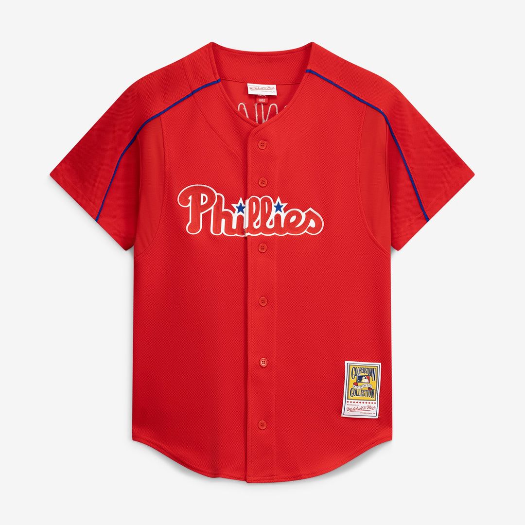Philadelphia Phillies Mitchell & Ness Ryan Howard Cooperstown Collection Batting Practice Baseball Jersey - Red